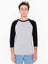 UNISEX POLY-COTTON 3/4 SLEEVE RAGLAN T-SHIRT | AABB453