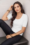 WOMEN’S TRI-BLEND DEEP SCOOP 1/2 SLEEVE TEE | ANL6756