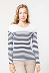 LADIES’ LONG-SLEEVED BRETON STRIPE TOP | KA386
