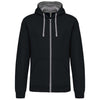 MEN'S CONTRAST HOODED FULL ZIP SWEATSHIRT | KA466