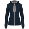 LADIES’ CONTRAST HOODED FULL ZIP SWEATSHIRT | KA467
