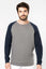 MEN'S TWO-TONE ORGANIC CREW NECK RAGLAN SLEEVE SWEATSHIRT | KA491
