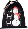 COTTON BAG WITH SNOWMAN DESIGN AND DRAWCORD CLOSURE | KI0745