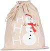 COTTON BAG WITH SNOWMAN DESIGN AND DRAWCORD CLOSURE | KI0745