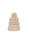 KNITTED STRIPED BEANIE IN RECYCLED YARN | KP556