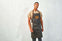 'DIVISION' WAXED LOOK DENIM BIB APRON WITH FAUX LEATHER | PR136