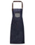 'DIVISION' WAXED LOOK DENIM BIB APRON WITH FAUX LEATHER | PR136