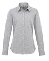 WOMEN'S LONG SLEEVE GINGHAM MICROCHECK SHIRT | PR320