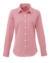 WOMEN'S LONG SLEEVE GINGHAM MICROCHECK SHIRT | PR320