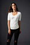 WOMEN’S TRI-BLEND DEEP SCOOP 1/2 SLEEVE TEE | ANL6756