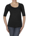 WOMEN’S TRI-BLEND DEEP SCOOP 1/2 SLEEVE TEE | ANL6756