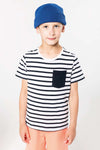 KIDS' STRIPED SHORT SLEEVE SAILOR T-SHIRT WITH POCKET | KA379