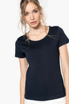 LADIES' SHORT-SLEEVED ORGANIC T-SHIRT WITH RAW EDGE NECKLINE | KA399