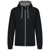 MEN'S CONTRAST HOODED FULL ZIP SWEATSHIRT | KA466