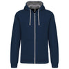 MEN'S CONTRAST HOODED FULL ZIP SWEATSHIRT | KA466