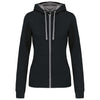 LADIES’ CONTRAST HOODED FULL ZIP SWEATSHIRT | KA467