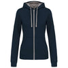 LADIES’ CONTRAST HOODED FULL ZIP SWEATSHIRT | KA467