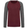 MEN'S TWO-TONE ORGANIC CREW NECK RAGLAN SLEEVE SWEATSHIRT | KA491