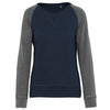 LADIES' TWO-TONE ORGANIC CREW NECK RAGLAN SLEEVE SWEATSHIRT | KA492