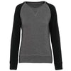 LADIES' TWO-TONE ORGANIC CREW NECK RAGLAN SLEEVE SWEATSHIRT | KA492