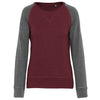 LADIES' TWO-TONE ORGANIC CREW NECK RAGLAN SLEEVE SWEATSHIRT | KA492