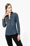 LADIES' LONG-SLEEVED DENIM SHIRT | KA518