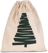 COTTON BAG WITH CHRISTMAS TREE DESIGN AND DRAWCORD CLOSURE | KI0746