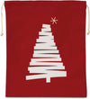 COTTON BAG WITH CHRISTMAS TREE DESIGN AND DRAWCORD CLOSURE | KI0746