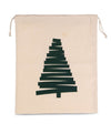 COTTON BAG WITH CHRISTMAS TREE DESIGN AND DRAWCORD CLOSURE | KI0746