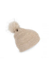 KNITTED BOBBLE BEANIE IN RECYCLED YARN | KP555