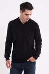 MEN’S V-NECK FINE GAUGE COTTON PULLOVER | LW9133