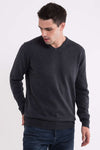 MEN’S V-NECK FINE GAUGE COTTON PULLOVER | LW9133