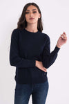 LADIES’ CREW NECK FINE GAUGE COTTON PULLOVER | LWL9188