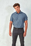 MEN'S CROSS-DYE ROLL SLEEVE POPLIN BAR SHIRT | PR217