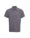 MEN'S SHORT SLEEVE GINGHAM COTTON MICROCHECK SHIRT | PR221