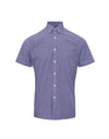 MEN'S SHORT SLEEVE GINGHAM COTTON MICROCHECK SHIRT | PR221