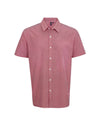 MEN'S SHORT SLEEVE GINGHAM COTTON MICROCHECK SHIRT | PR221