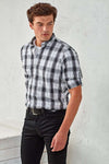 'GINMILL' CHECK - MEN'S LONG SLEEVE COTTON SHIRT | PR254