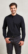 BANDED COLLAR 'GRANDAD' LONG SLEEVE SHIRT | PR258