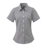 WOMEN'S SHORT SLEEVE GINGHAM MICROCHECK SHIRT | PR321