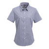 WOMEN'S SHORT SLEEVE GINGHAM MICROCHECK SHIRT | PR321