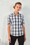 'GINMILL' CHECK - WOMEN'S LONG SLEEVE COTTON SHIRT | PR354